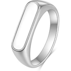 VQYSKO Signet Stainless Steel Band Ring18k Gold Plated Fashion Cute Stacking Wedding Engagement Fidget Ring fo Women Men Teen Girls, Size 3-12 in Saudi Arabia