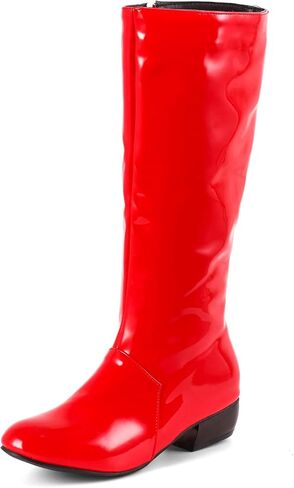 Sungtin Women's Faux Leather Knee High Flat Slouch Boots in Saudi Arabia