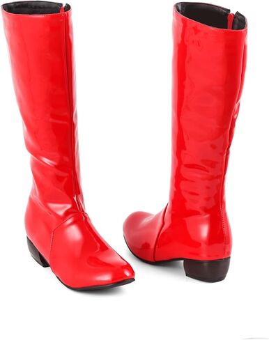 Sungtin Women's Faux Leather Knee High Flat Slouch Boots in Saudi Arabia