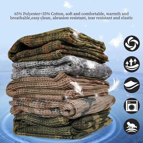 LOOGU Camouflage Netting, Tactical Mesh Net Camo Scarf for Wargame,Sports & Other Outdoor Activities in Kuwait