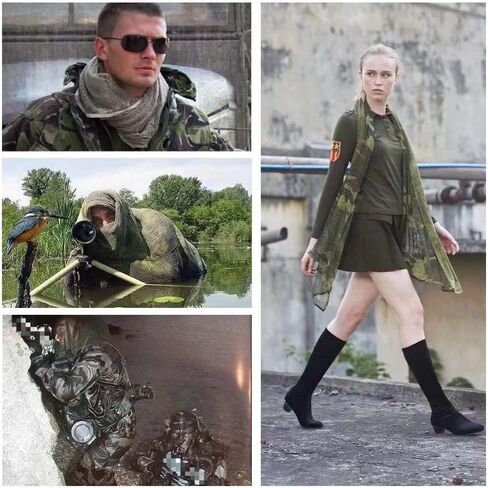 LOOGU Camouflage Netting, Tactical Mesh Net Camo Scarf for Wargame,Sports & Other Outdoor Activities in Kuwait