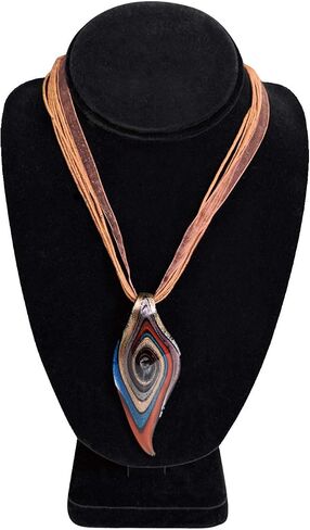 MOOCA 2 Pcs Deluxe Medium Necklace Chain Jewelry Display Holder, Jewelry Stand, Necklaces Display Necklace Mannequin, Necklace Bust Jewelry Bust Stand, White Faux Leather in Kuwait
