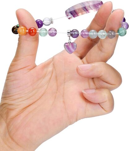 jovivi 7 شقرا أساور للنساء الرجال الطبيعية شقرا الأحجار الكريمة 8mm جولة الخرز جمشت كريستال القلب سوار الريكي شفاء الحجارة الطاقة تمتد سوار المجوهرات الهدايا in Kuwait