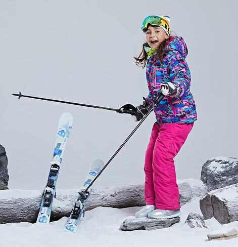 Girls Insulated Ski Jacket Pants Set Windproof Waterproof Kids Ski Suit Snowsuit for Kids in Kuwait