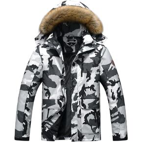معطف ثلج شتوي رجالي من MOERDENG سترة تزلج دافئة مقاومة للماء وغطاء للرأس ملابس خارجية للعمل in Kuwait