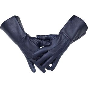 "NA" Men's Medieval Renaissance Cosplay Unlined Gauntlet Genuine Leather Costume Gloves Artillery/Infantary Long Arm Cuff