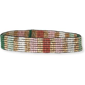 INK + ALLOY Women's Beaded Boho Bracelet Alex Ombre Luxe Sead Bead Skinny Stretch Color Block Hypoallergenic Bracelet Handmade Jewelry for the Modern Bohemian