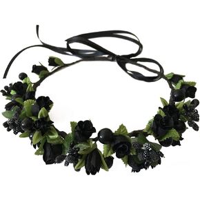 Flower Crown Girls Floral Headpiece - Artificial Blue Roses Wedding - Bridal Boho Wreath Kids Toddler in Saudi Arabia