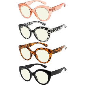 نظارات قراءة دائرية مكونة من 4 قطع من Eyekepper للنساء بإطارات كبيرة +3.50 in Kuwait