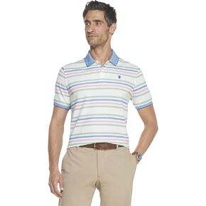 IZOD Men's Big and Tall Advantage Feeder Stripe Short-Sleeve Polo