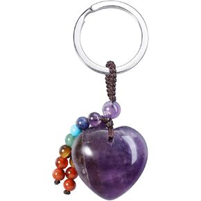 jovivi الطبيعية روز الكوارتز الكريستال القلب الحب حجر المفاتيح 7 شقرا ريكي شفاء كريستال الأحجار الكريمة الخرز شرابة كيرينغ للنساء أمي الأمهات هدايا عيد in Kuwait