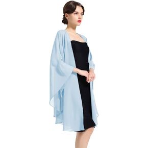 BEAUTELICATE Shawl Wrap Chiffon Scarf For Women Evening Dresses Wedding Stole Black White Blue 25 Colors