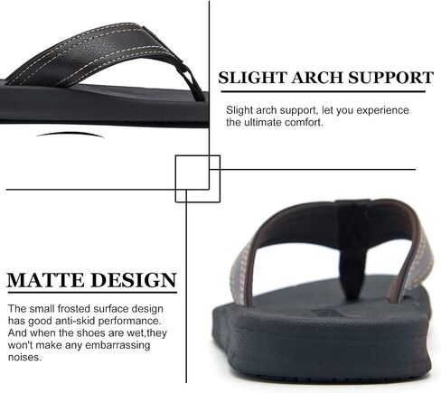 ADAX Mens Comfortable Leather Flip Flops,Non-Slip Sport Cushion Beach Slippers Thong Sandals in Saudi Arabia