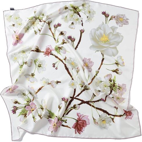 Jeelow 100 وشاح حريري التوت الحقيقي 35 × 35 أو 25 × 25 بوصة لف شال مربع لتغليف الشعر للنساء in Kuwait