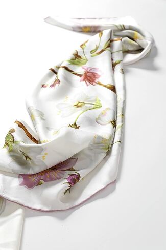 Jeelow 100 وشاح حريري التوت الحقيقي 35 × 35 أو 25 × 25 بوصة لف شال مربع لتغليف الشعر للنساء in Kuwait
