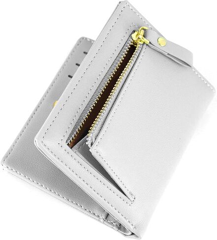 SUMGOGO محفظة صغيرة للنساء حامل بطاقات جلدية نحيفة RFID Mini Bifold قصيرة أمامية بسحاب جيب محفظة للعملات المعدنية (أرجواني) in Kuwait