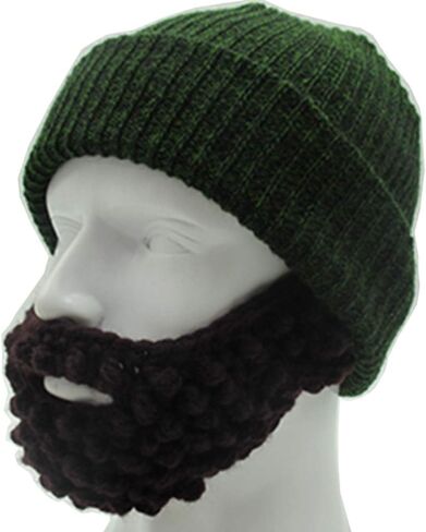 قبعة YEKEYI للجنسين Wacky Beard Hat Knit Funny Beanie Halloween Cap Wind Mask in Kuwait