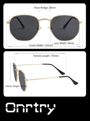 Onrtry Small Round Polarized Sunglasses for Men Women Classic Circle Metal Frame Sun Glasses 2 Pack in Kuwait