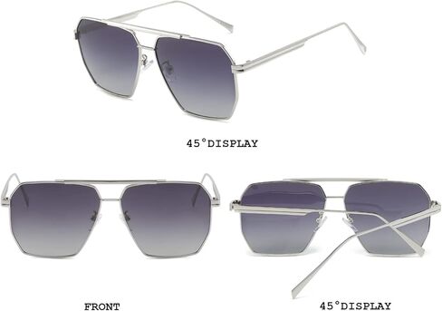 BUTABY Retro Sunglasses for Women Men Vintage Oversized Square Sun Glasses Classic Polarized Shades Large Metal Frame UV400 in Kuwait