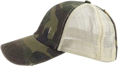 KKMKSHHG Ponytail Hat for Womens, Adjustable Vintage Trucker Washed Denim Dad Baseball Cap in Saudi Arabia