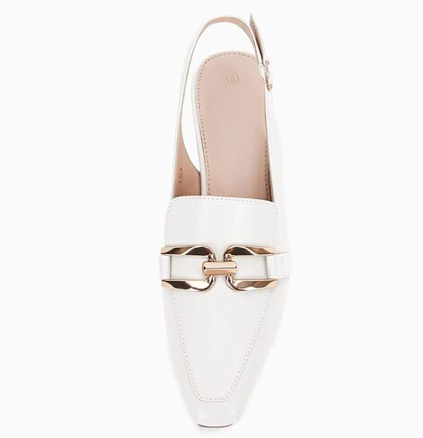 Fashare Womens Slingback Heels Kitten Low Dress Shoes Closed Toe Metal Chain Elegant Work Pumps in Saudi Arabia