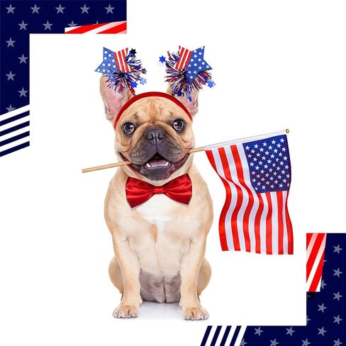 BELSITA عصابات رأس الرابع من يوليو، عصابات شعر يوم الاستقلال، علم الولايات المتحدة الأمريكية، رأس نجمة، مستلزمات شعر للحفلات ذات الطابع الوطني، عصابة رأس لرأس الرابع من يوليو للأطفال البالغين، قطعة واحدة in Kuwait