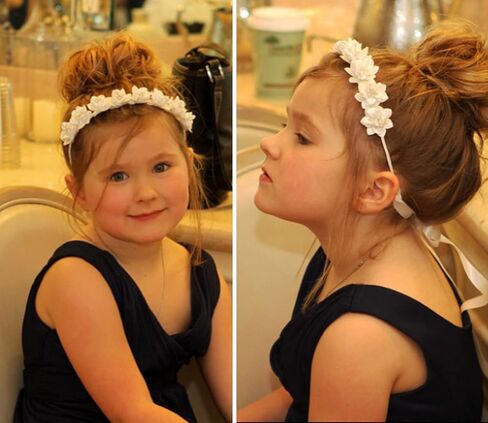FAYBOX Flower Girls Elegant Headband Wedding Floral Hairbands Accessories White (Clear Rhinestone(White)) in Kuwait