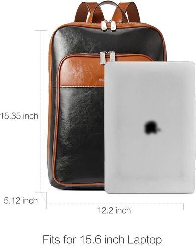 BOSTANTEN Leather Laptop Backpack for Women 15.6 inch Computer Bag Travel Work Daypack Large Size Bag in Kuwait
