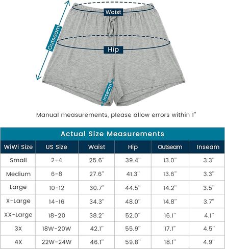 WiWi Bamboo Viscose Sleep Shorts for Women Soft Pajama Bottoms Casual Lounge Shorts Plus Size Boxers Sleepwear S-4X in Saudi Arabia
