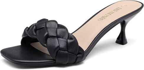 DREAM PAIRS Women’s Stilettos Heels Open Square Toe Comfort Low Kitten Heels Sexy Dress Pumps Sandals Evening Party Prom Dance Shoes in Saudi Arabia