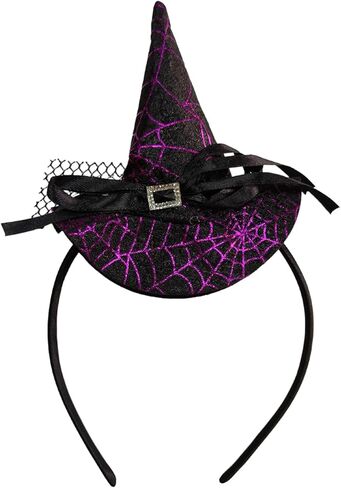 عصابة رأس على شكل قبعة برتقالية، إكسسوارات شعر الهالوين للفتيات والنساء وأعياد الميلاد وحفلات الهالوين والعام الجديد هدية احتفالات الزفاف (أرجواني) in Kuwait