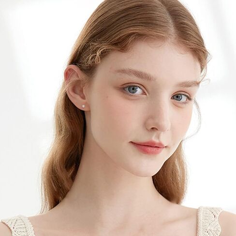 MRENITE 0.06 Ctw 14K الذهب الأصفر جولة الماس الطبيعي أقراط للنساء مجوهرات الماس الحقيقي الصغيرة هدية لها in Kuwait