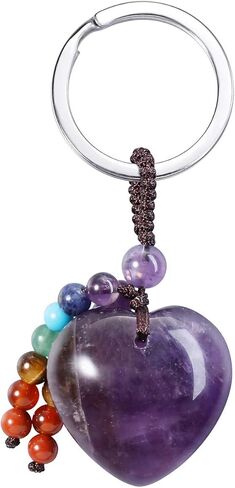 jovivi الطبيعية روز الكوارتز الكريستال القلب الحب حجر المفاتيح 7 شقرا ريكي شفاء كريستال الأحجار الكريمة الخرز شرابة كيرينغ للنساء أمي الأمهات هدايا عيد in Kuwait