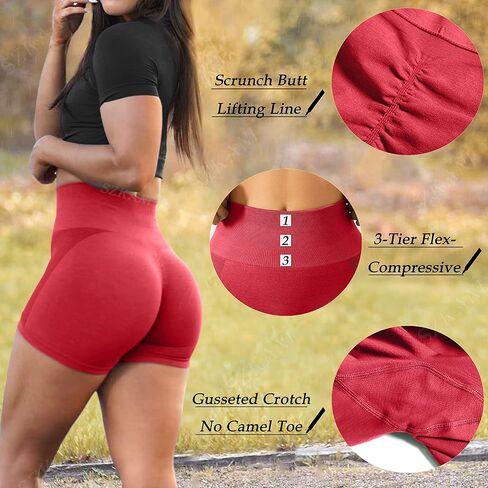 SZKANI Butt Lifting Workout Shorts for Women Booty Seamless Scrunch Butt Gym Shorts High Waist Yoga Biker Shorts in Saudi Arabia