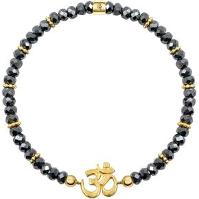 KARMA AND LUCK - Peace and Tranquility - Women's 18K Gold Plated OM Charm Beaded Bracelet. Protection Bracelet for Women. Ready to Gift for Her. Size: 6.5" stretch in Kuwait