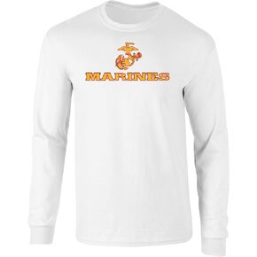US Marines Two Tone Logo Graphic Long Sleeve Officially Licensed T Shirt