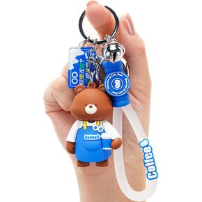 HONYJOOM Cute Keychain Kawaii Boba Liquid Bear Keychain Cat Key Chain Backpack Charm Women Men Girl Boy Kid Teens Daughter