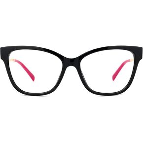 Zeelool Classic TR90 Oversized Cat Eye Glasses Frame with Non-prescription Clear Lens for Women Stevens ZOT008735