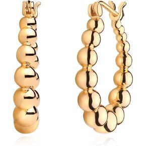 MYEARS Women Hoop Earrings Gold 14K Gold Filled Simple Handmade Hypoallergenic Everyday Jewelry