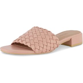 CUSHIONAIRE Women's Nerida woven low block heel sandal +Memory Foam