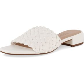 CUSHIONAIRE Women's Nerida woven low block heel sandal +Memory Foam