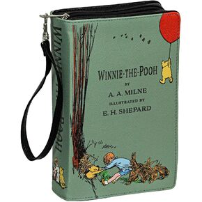 Green Vinyl Winnie The Pooh Book Handbag Novelty Clutch Purse Crossbody Bag A.A. Milne