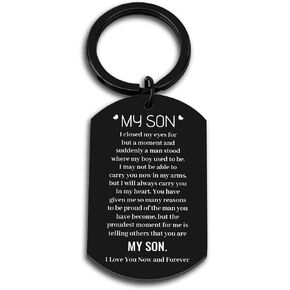 Son Keychain Gifts from Mom Dad Valentines I Love You Gifts for Adult Son Stepson Male Kids Inspirational 18th 21st 30th Birthday Gifts for Men Graduation Back to School Christmas Gifts Him Teen Boys in Saudi Arabia