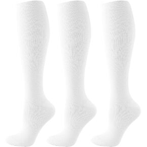 HYCOPROT Copper Compression Socks for Women & Men Circulation (3 Pairs) 15-20 mmHg for Athletics Hiking Travel Nurse Pregnancy