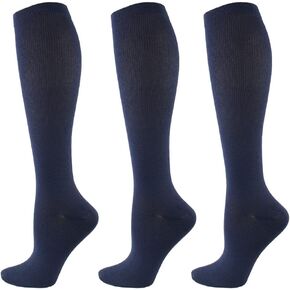 HYCOPROT Copper Compression Socks for Women & Men Circulation (3 Pairs) 15-20 mmHg for Athletics Hiking Travel Nurse Pregnancy