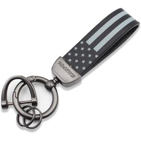 GAMPRO American Flag Car Keychain Accessories with Zinc Alloy Suit for Chevrolet, Ford, Buick, Jeep