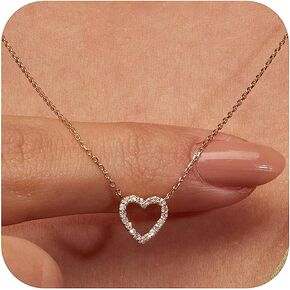 WFYOU Gold Heart Necklace for Women Dainty Tiny 14k Gold Filled Heart Pendant Choker Necklaces Small Gold Love Open Heart Chain Necklace for Women Cute Minimalist Jewelry Gold Necklace Gifts for Her