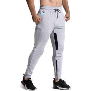 EVERWORTH Men's Joggers Workout Pants Gym Running Sweatpants Casual Slim Fit Tapered Pant with Ankle Zippers
