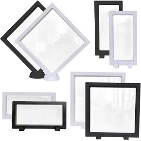 8 Packs 3D Floating Frame Display Case INLAZYTIM Coins Display Holder Stands for Jewelry, 7 Inch Transparent PE Film Jewelry Storage Box with Base for Challenge Coins, AA Medallions in Saudi Arabia