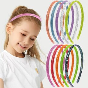 Candygirl HeadBands for Girls,DIY Satin Covered Girls Headbands,1cm Width Craft Headbands for Daily and Party(26pcs Per Pack Each Color 1pcs)